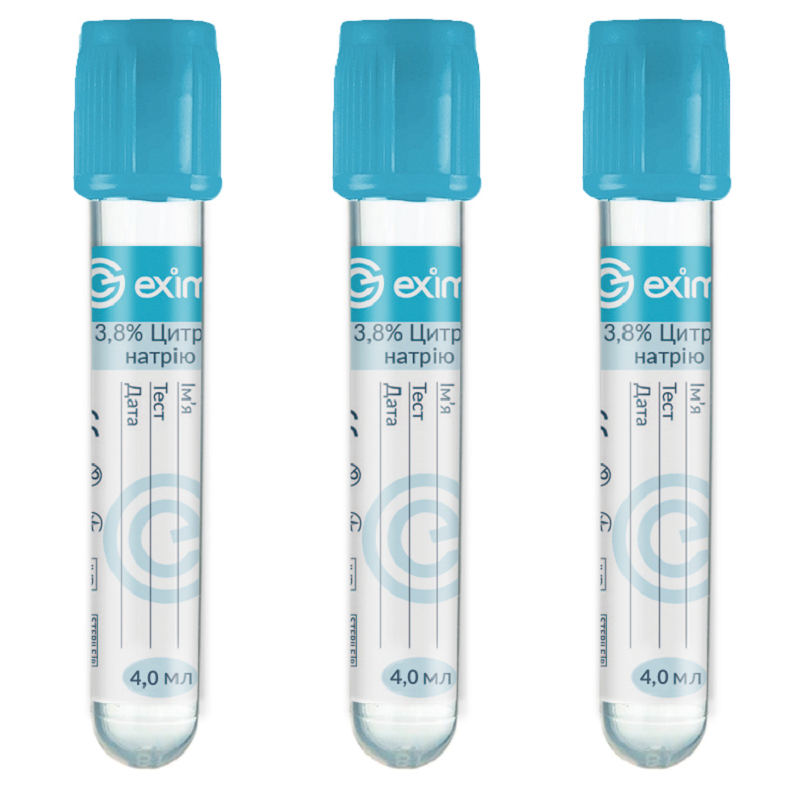 Пробірка Вакуумна EximLab з Цитратом натрію 4,0 мл (3,8%)